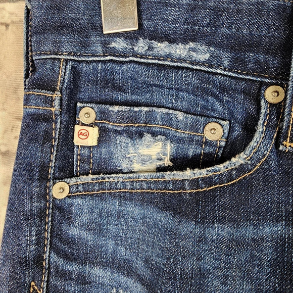 AG Adriano Goldschmied Ex Boyfriend Slim Slouchy Crop Jeans Distressed Size 25R - Picture 7 of 16